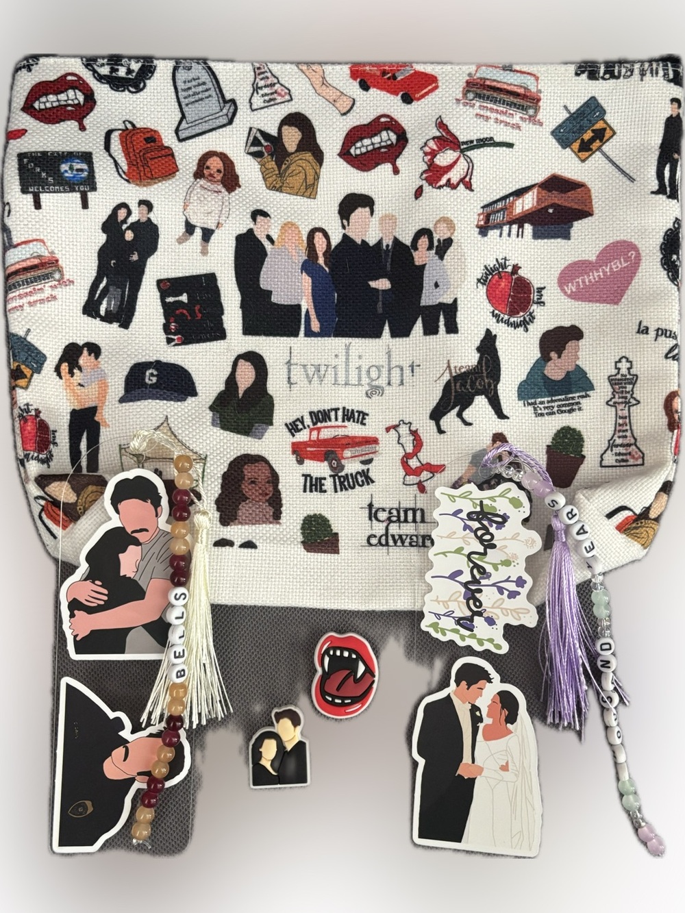 Vampire fandom vibes handcrafted bookmark with bag set BN
